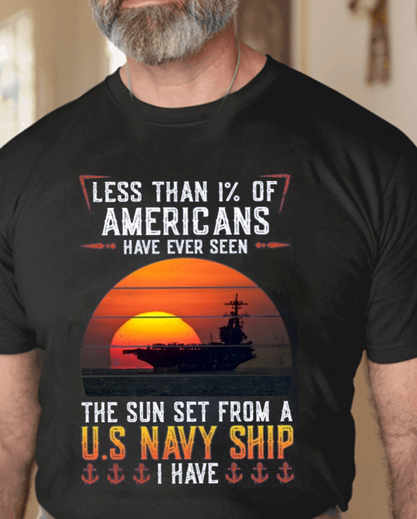 Have Ever Seen Sunset From Navy Ship - Perfect Gift For Veteran Dad, Grandpa, Son on Patriot Day, Memorial Day, Veteran Day, Navy Birthday Premium Fit Mens Tee