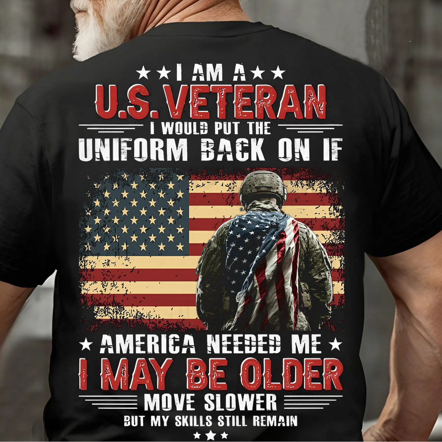 I Am a U.S. Veteran T-Shirt – Patriotic American Flag Military Pride Shirt for Veterans