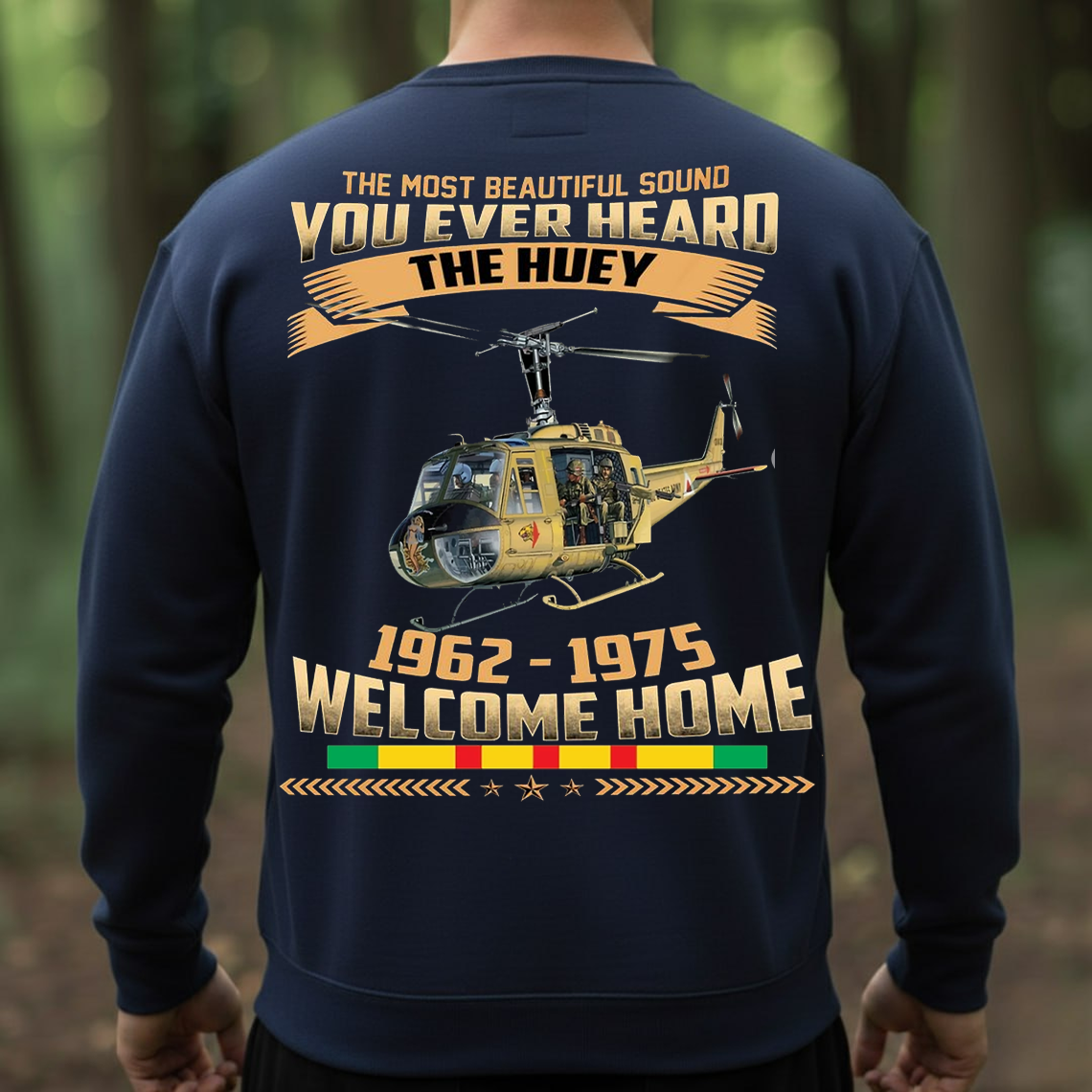 Vietnam Veteran Huey Helicopter T-Shirt, Sweatshirt, Hoodie – 1962-1975 Welcome Home Military Tribute Tee