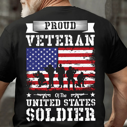 Proud U.S. Soldier Veteran Tee – Honoring Service with the Stars & Stripes