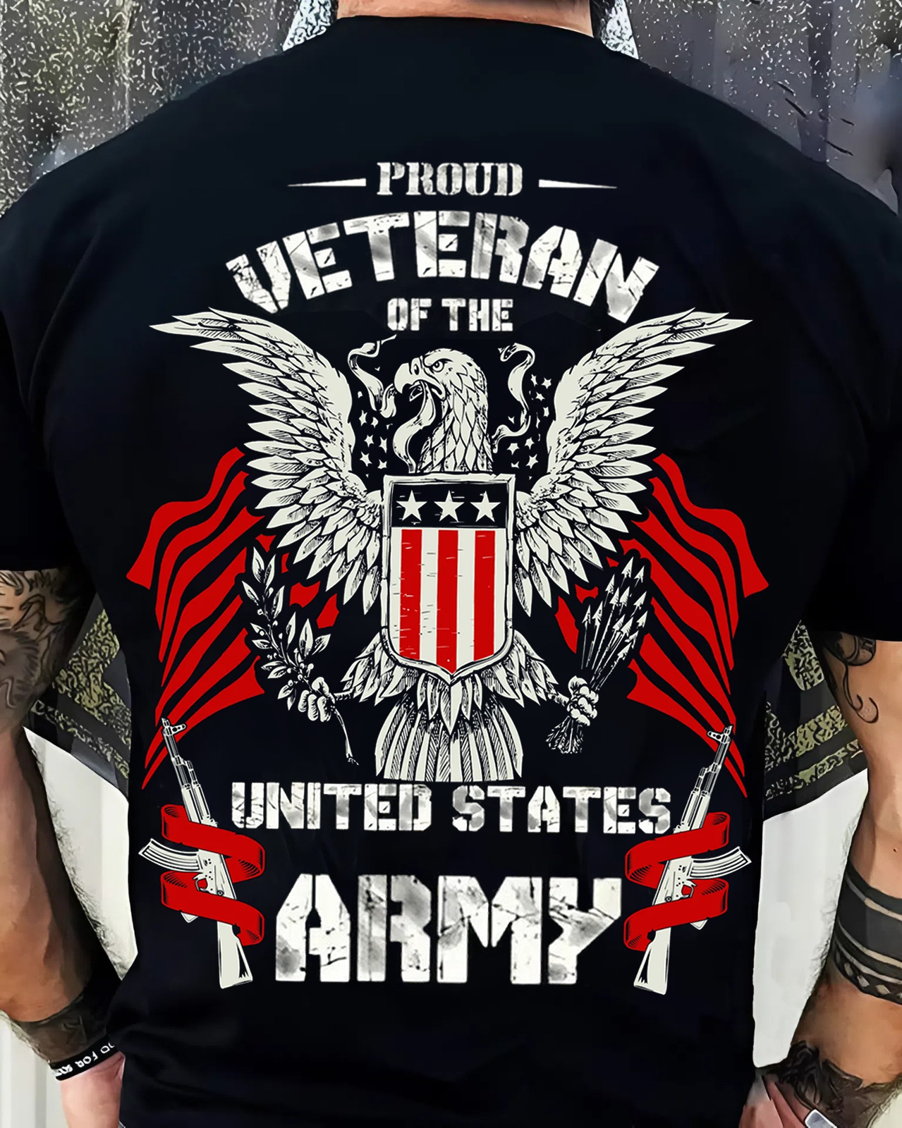 Proud U.S. Army Veteran T-Shirt – Eagle Emblem & Military Strength