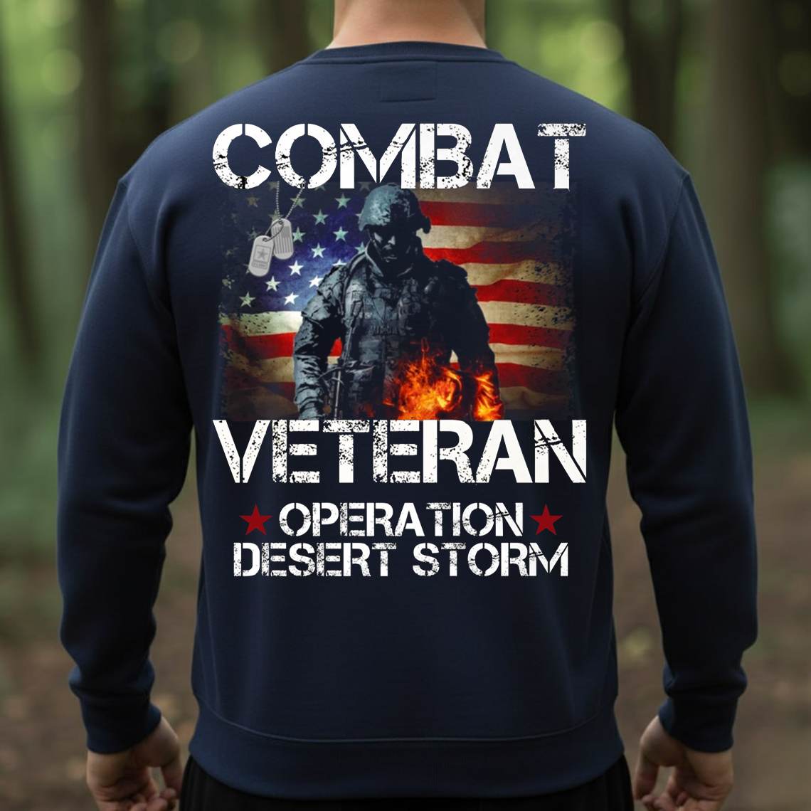 Combat Veteran Shirt, Sweatshirt, Hoodie – Operation Desert Storm Military T-Shirt for Men, American Flag Soldier Tee, Patriotic Veteran Gift
