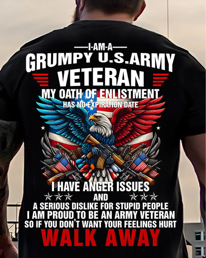 Grumpy U.S. Army Veteran Shirt – Bald Eagle American Flag Military Pride Tee