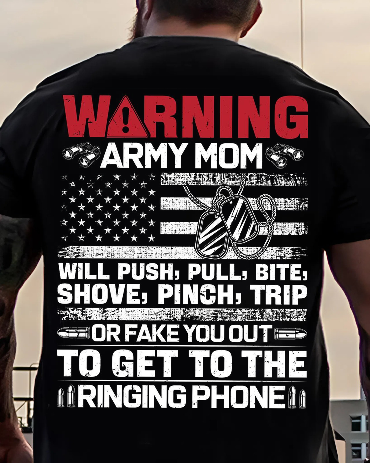 Warning Army Mom on Duty – No One Gets in the Way of the Ringing Phone!