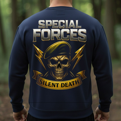 Special Forces Veteran T-Shirt, Sweatshirt, Hoodie – Silent Death Skull Military Pride Tactical Soldier Tee