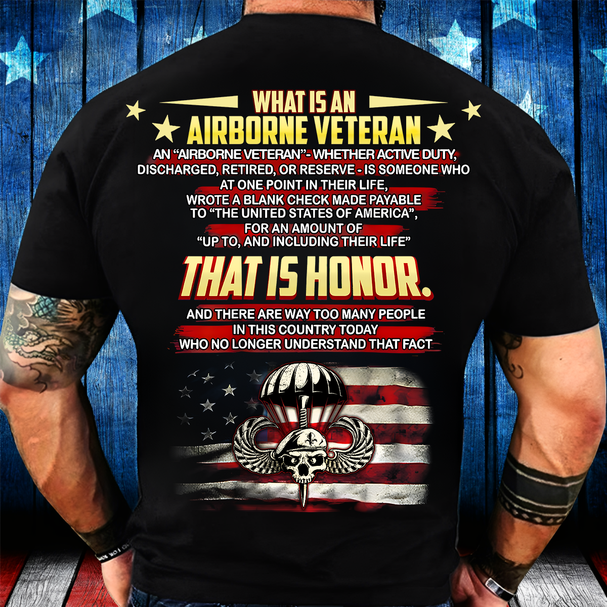 'That Is Honor' Airborne Veteran T-Shirt – US Army Paratrooper Military Pride Tee
