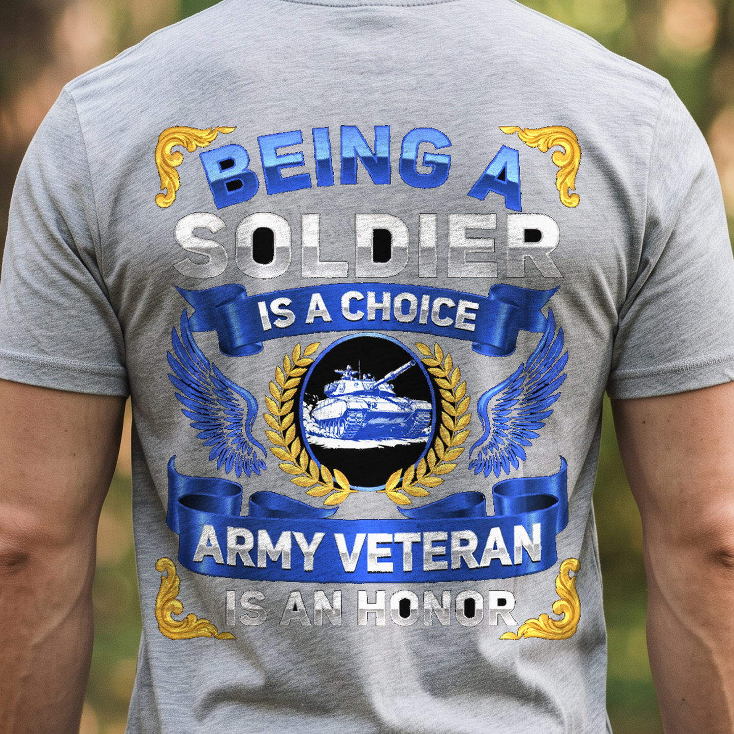 "Being a Soldier Is a Choice Being an Army Veteran Is an Honor" T-Shirt – Military Veteran Pride Gift for Veterans Day