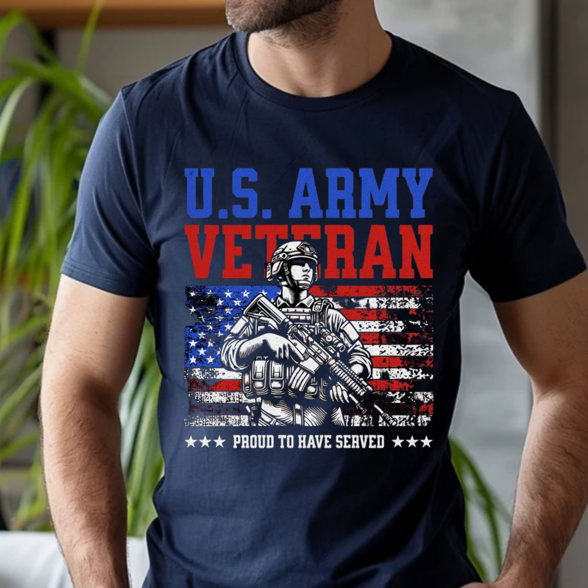 U.S. Army Veteran Shirt – Proud to Have Served – Patriotic American Flag Design – Military Veteran T-shirt