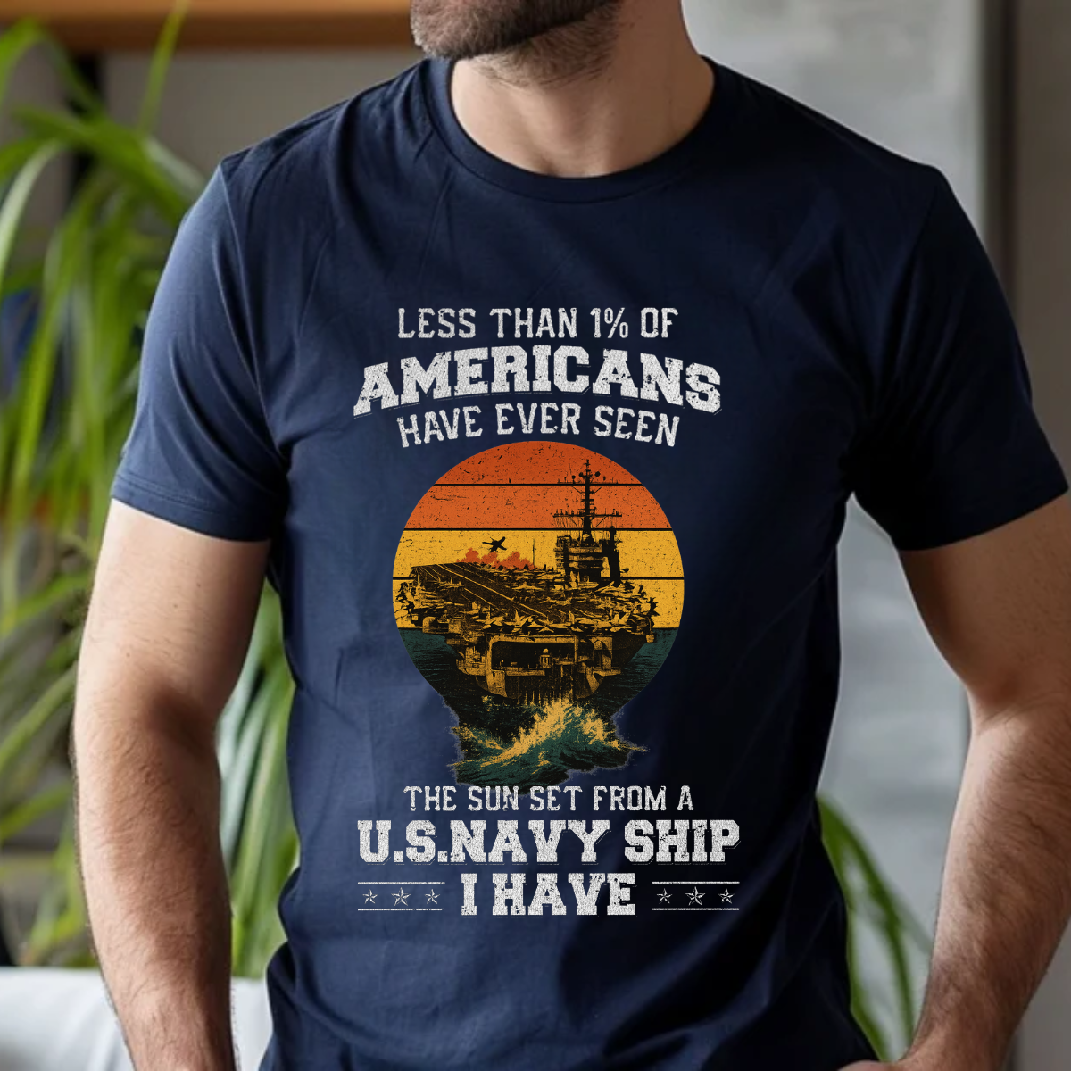 U.S. Navy Veteran T-shirt,  Navy Veteran Sunset Shirt,Less Than 1% Saw This Sunset at Seat