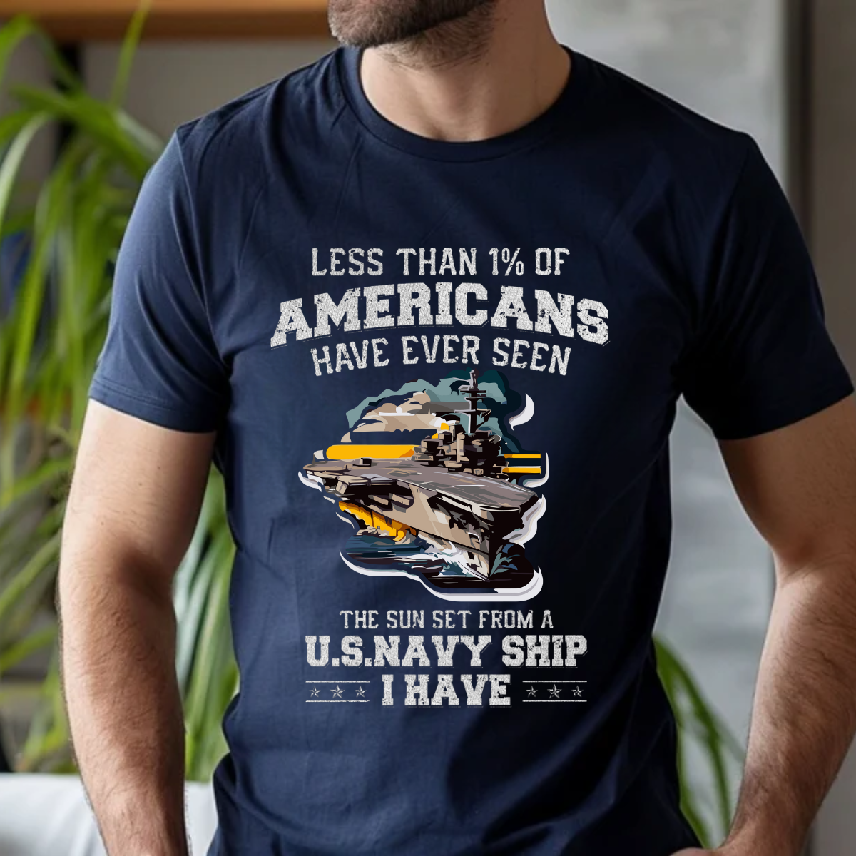 U.S. Navy Ship Sunset T-shirt,  Battleship View, Military Apparel, Veteran Pride