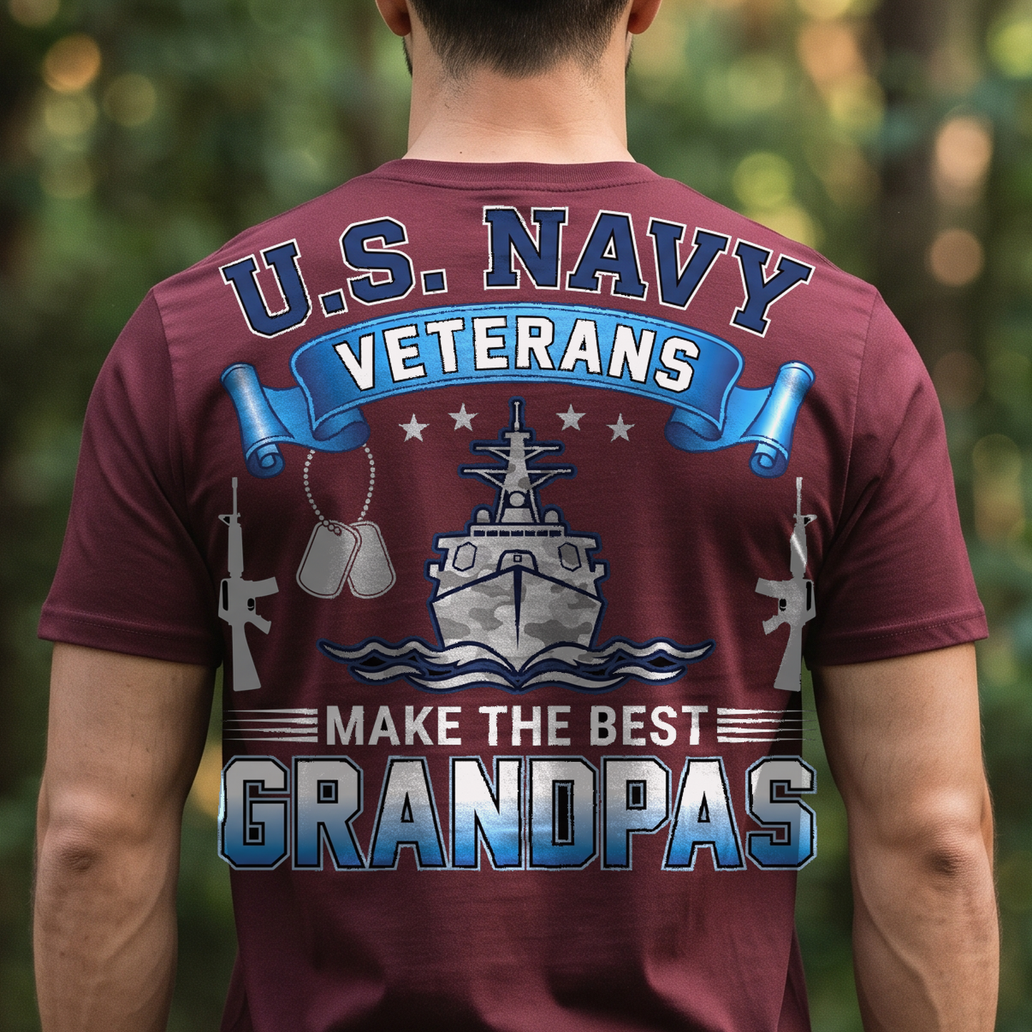 "U.S. Navy Veterans Make the Best Grandpas" T-Shirt – Military Veteran Grandpa Dad Gift for Veterans Day