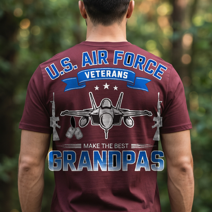 "U.S. Air Force Veterans Make the Best Grandpas" T-Shirt – Military Veteran Grandpa Dad Gift for Veterans Day