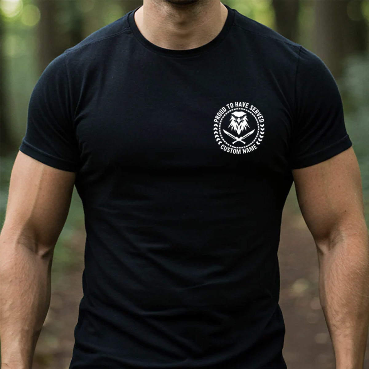 Personalized Proud Military Service Patriotic Tee for Veterans, Custome Name US Veteran Unisex T-shirt