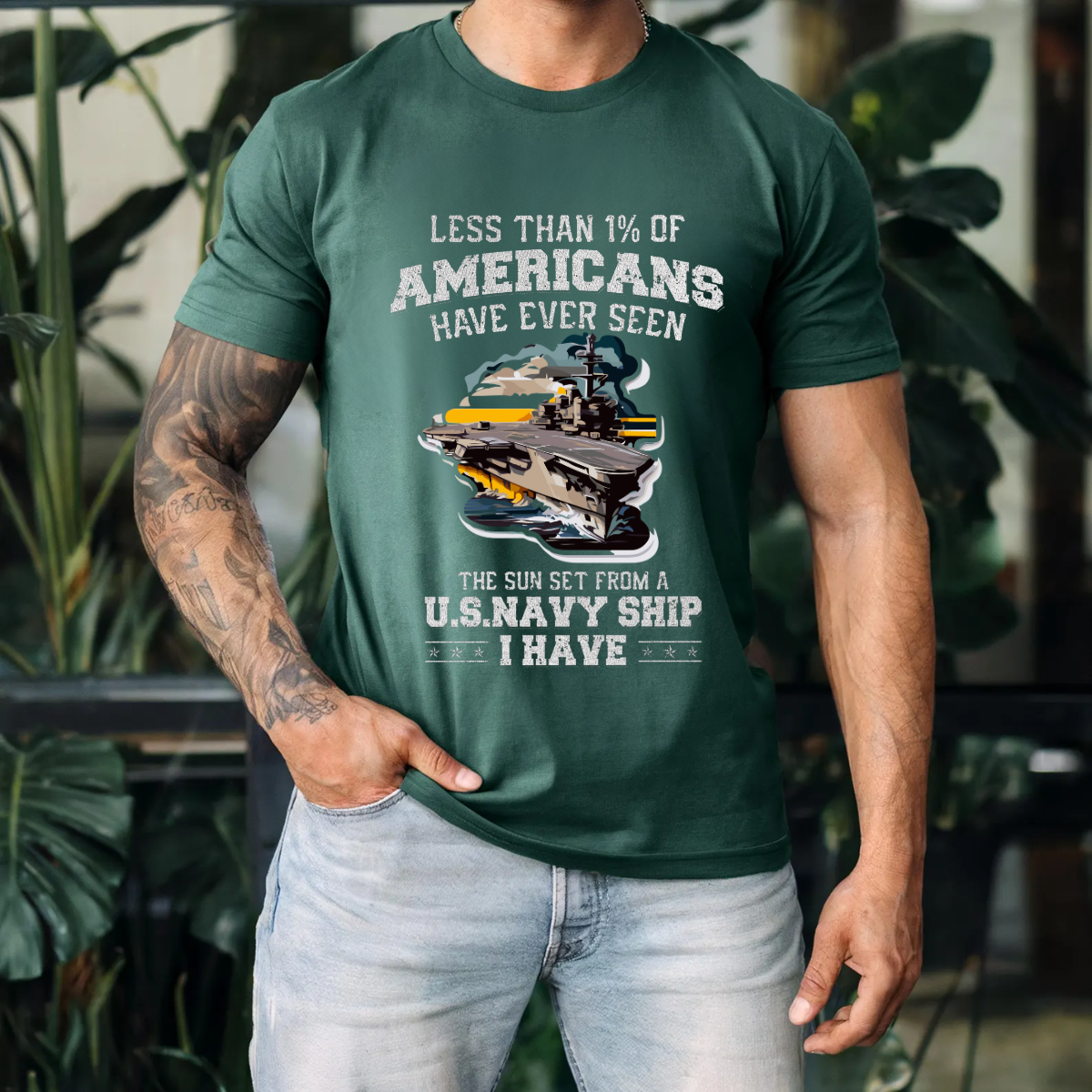 U.S. Navy Ship Sunset T-shirt,  Battleship View, Military Apparel, Veteran Pride