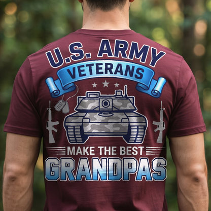 "U.S. Army Veterans Make the Best Grandpas" T-Shirt – Military Veteran Grandpa Dad Gift for Veterans Day