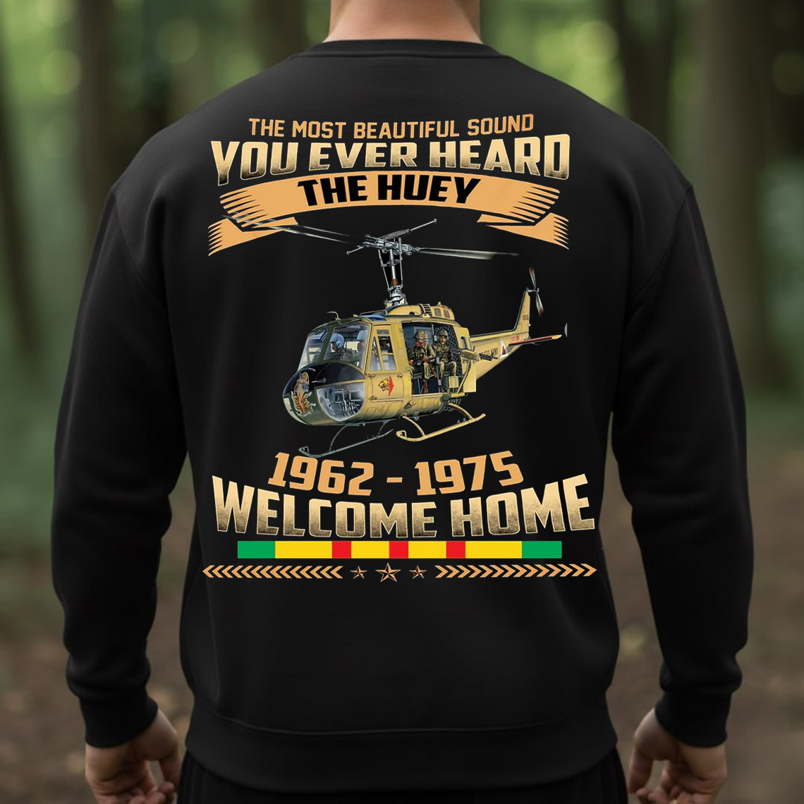 Vietnam Veteran Huey Helicopter T-Shirt, Sweatshirt, Hoodie – 1962-1975 Welcome Home Military Tribute Tee