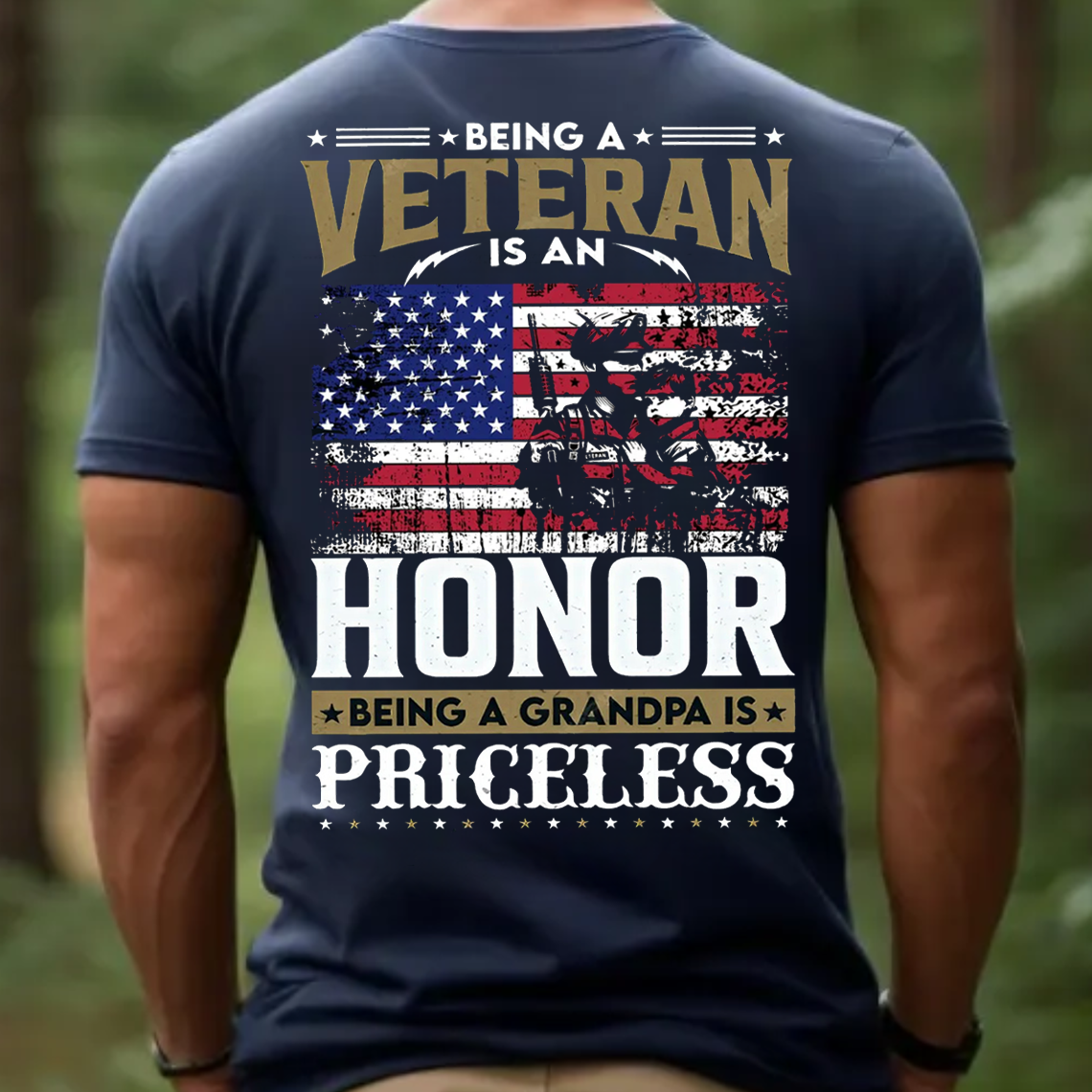 Being a Veteran is an Honor Being a Grandpa is Priceless T-Shirt, Patriotic Military Veteran Tee, Grandpa Gift Shirt