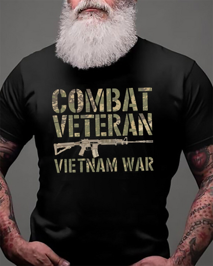 Camo Proud Combat Veteran Vietnam War Tribute Veteran T Shirt