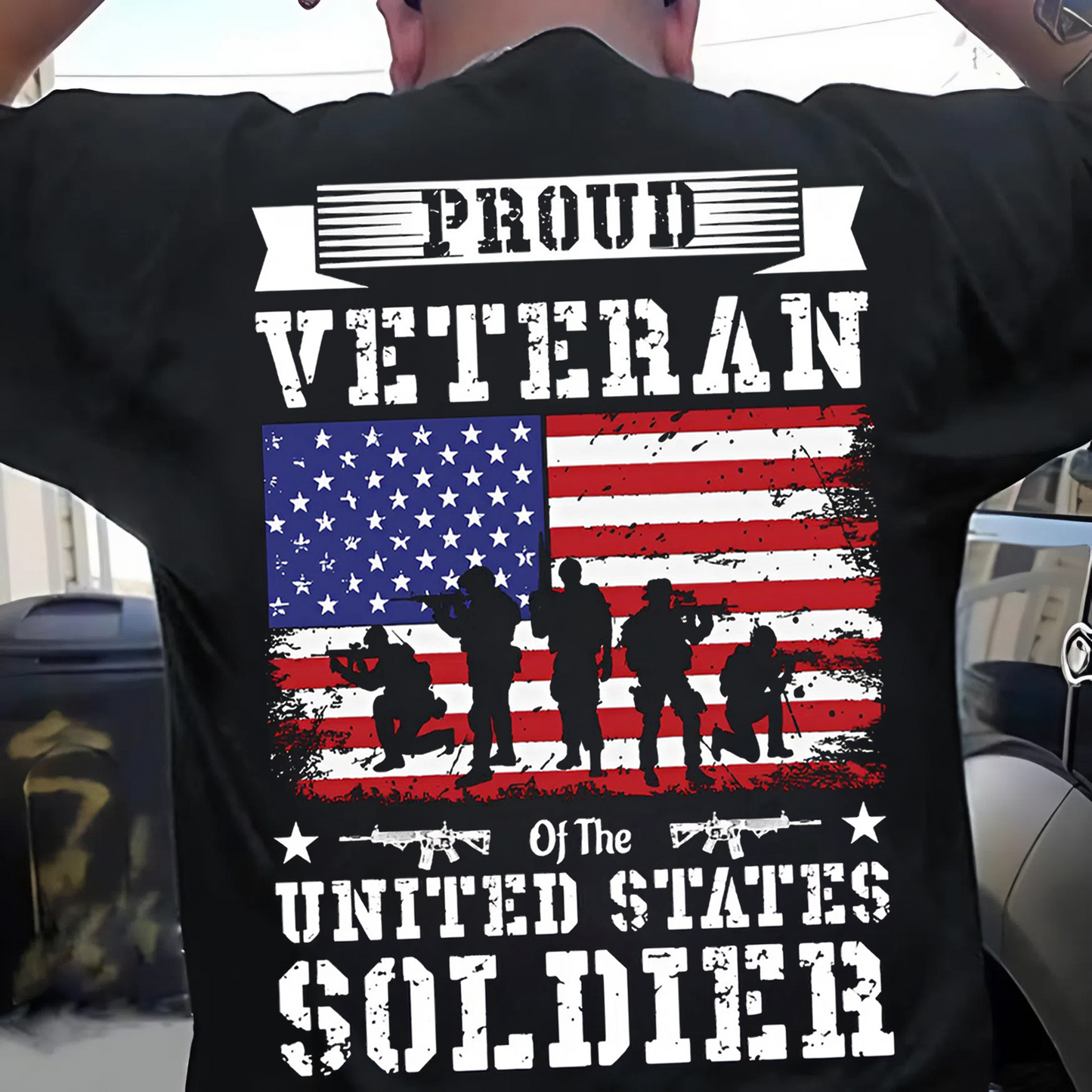 Proud U.S. Soldier Veteran Tee – Honoring Service with the Stars & Stripes