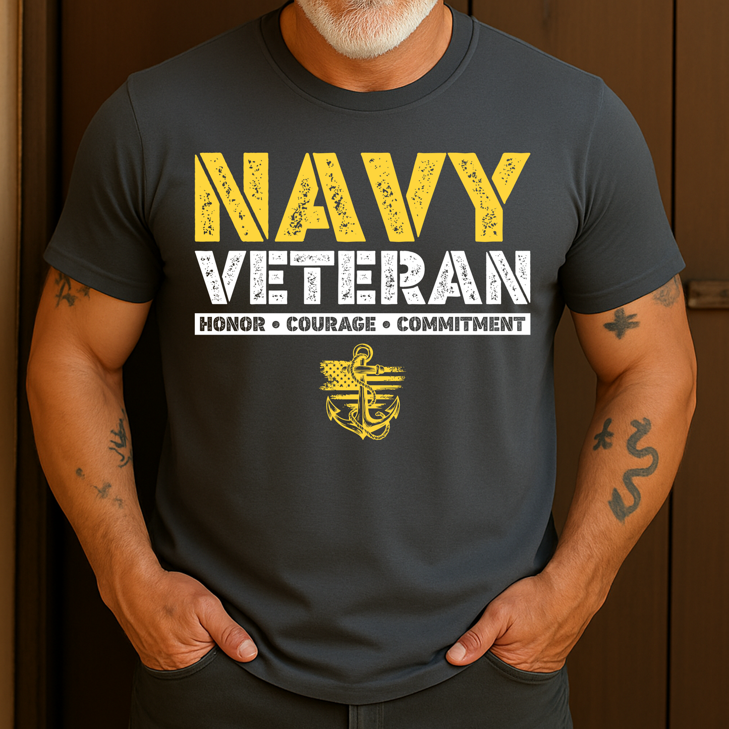 US Navy Veteran Honor Courage Commitment T-Shirt