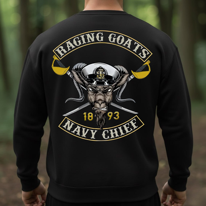 Raging Goats Navy Chief 1893 T-Shirt – US Navy CPO Goat Head Design Military Veteran Pride Tee