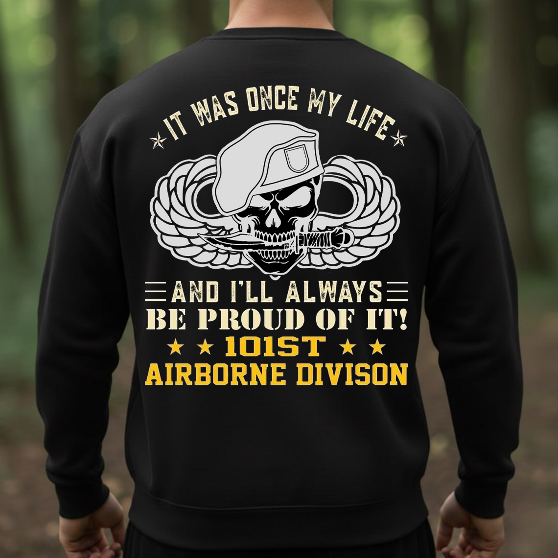 101st Airborne Division Veteran T-Shirt, Sweatshirt, Hoodie - Proud Military Skull Beret Tee for Army Veterans and Paratroopers