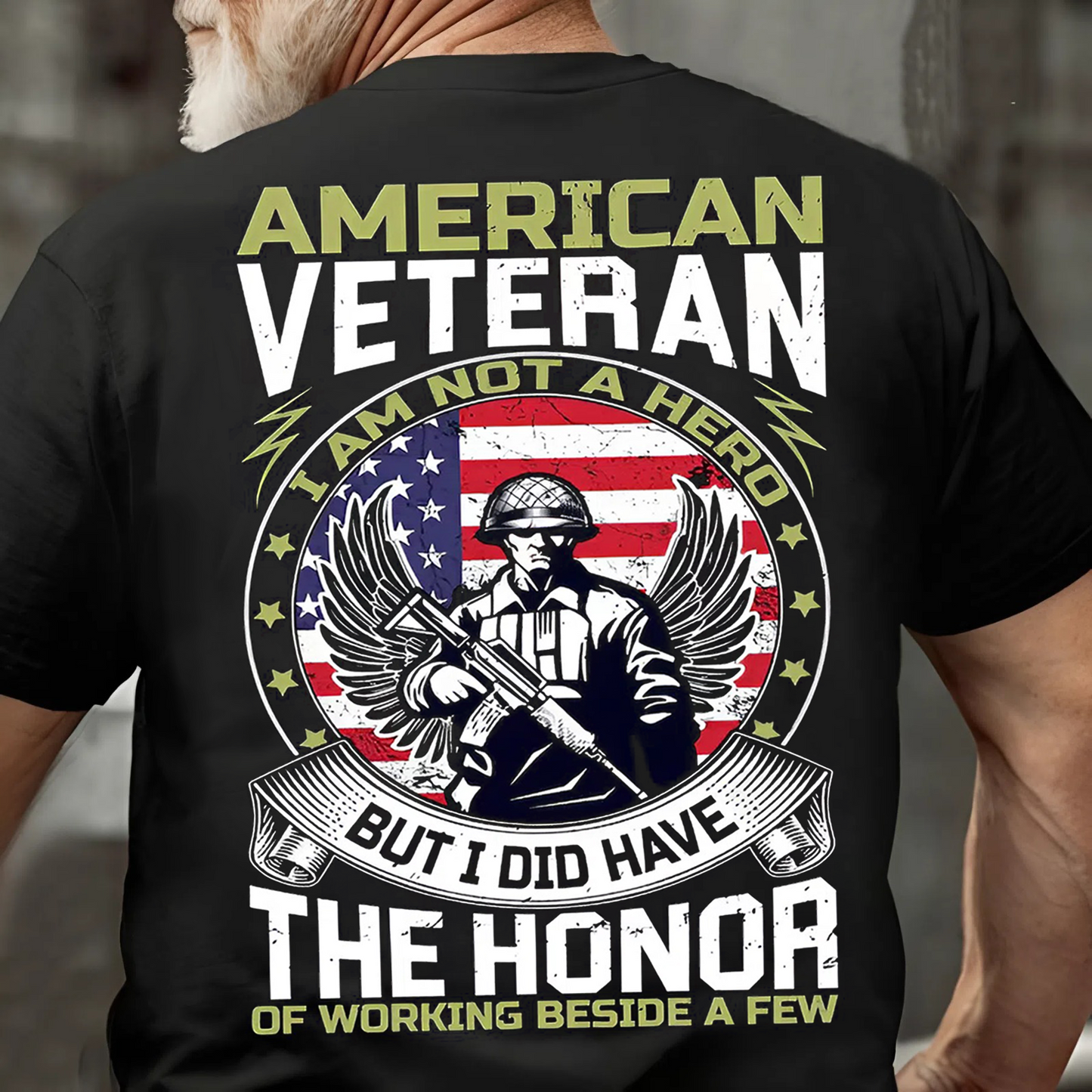American Veteran T-Shirt – Not a Hero, But Honored to Serve – Military Pride Tee
