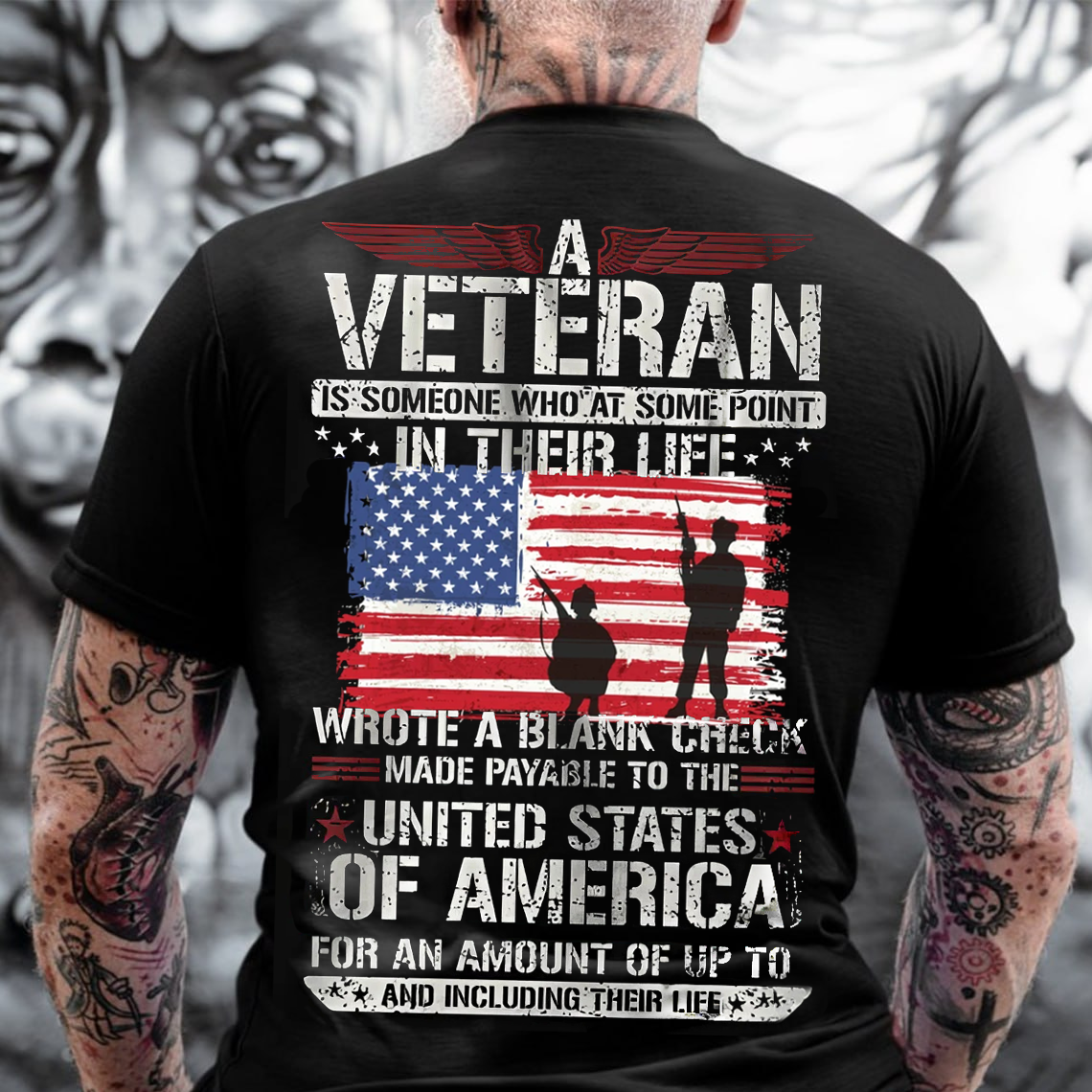 A Veteran T-Shirt, Patriotic American Flag Military Tee, USA Army Soldier Veteran Gift Shirt