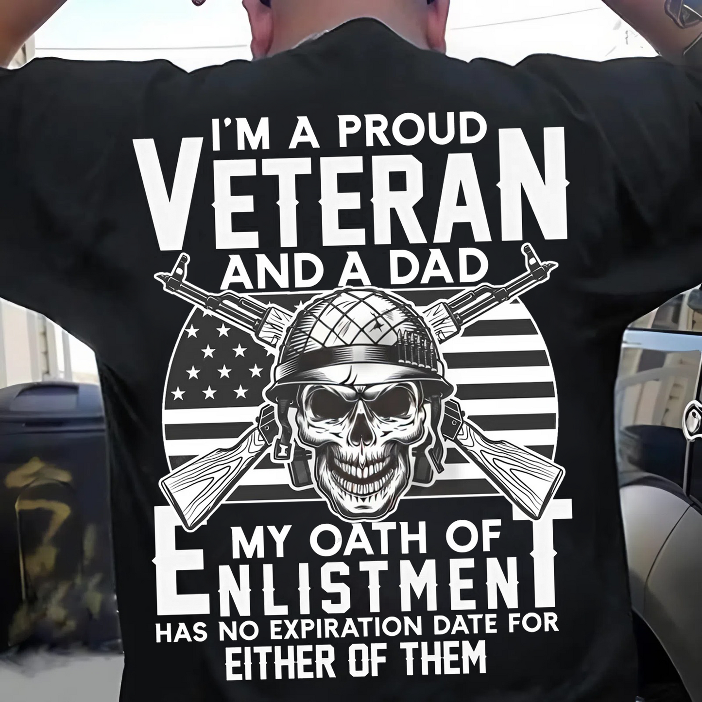 Proud Veteran and Devoted Dad – Military Oath T-Shirt That Honors Lifelong Duty to Family and Country