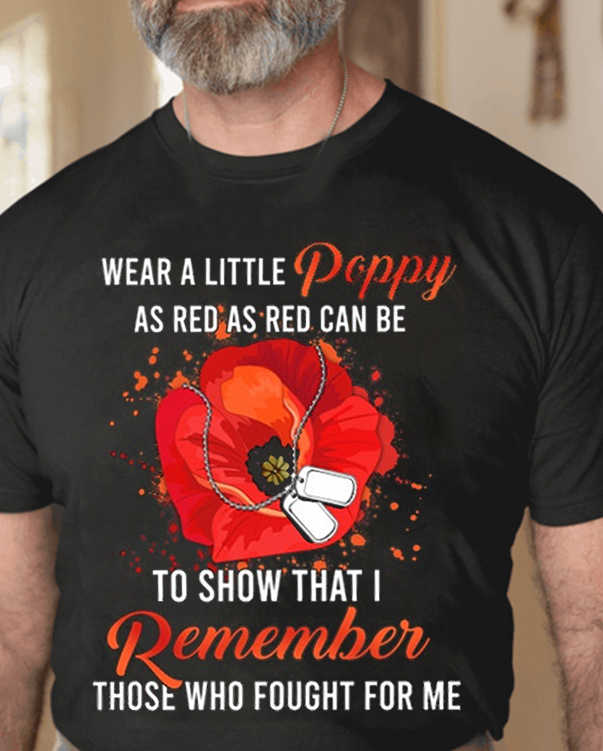 Veteran Day Lest We Forget Red Poppy Flower Usa Memorial Day Remembrance Day T Shirt
