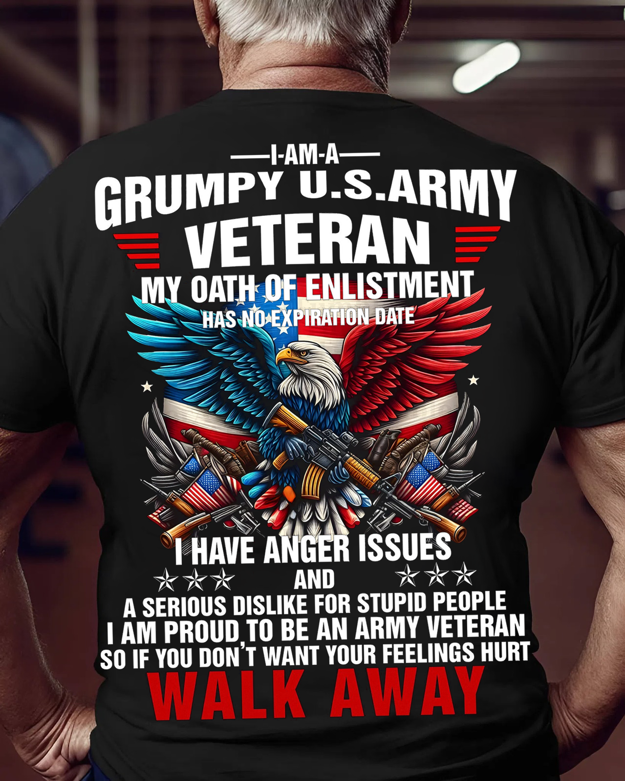 Grumpy U.S. Army Veteran Shirt – Bald Eagle American Flag Military Pride Tee