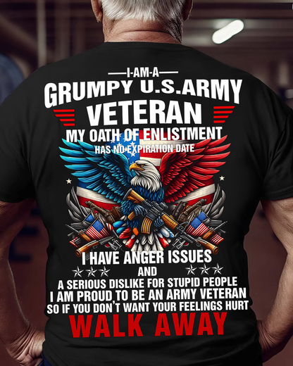 Grumpy U.S. Army Veteran Shirt – Bald Eagle American Flag Military Pride Tee