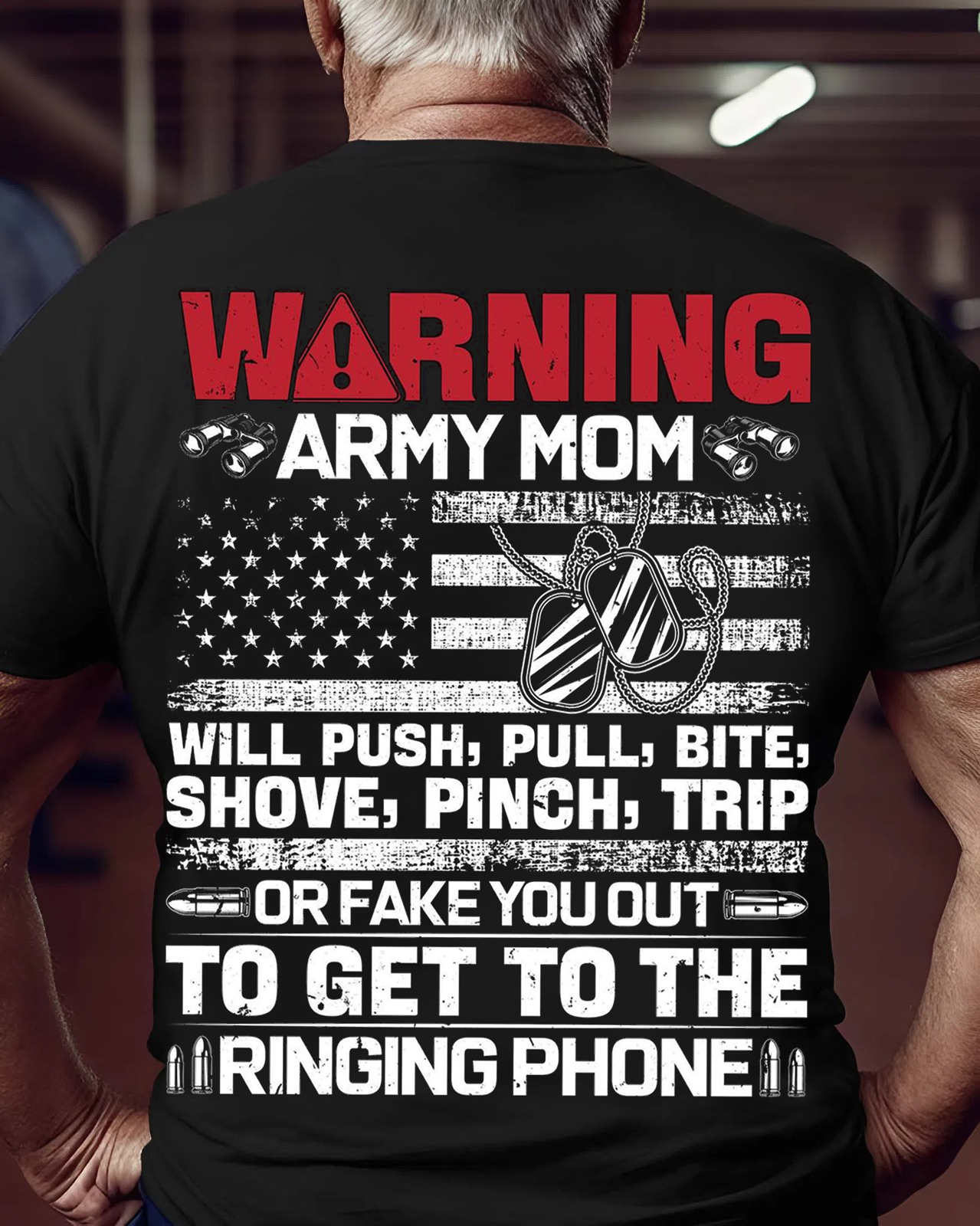 Warning Army Mom on Duty – No One Gets in the Way of the Ringing Phone!