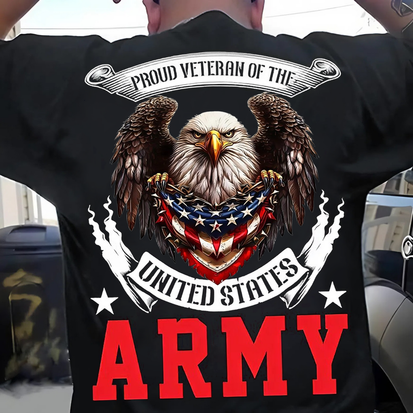 Proud U.S. Army Veteran Tee – Bold Eagle Emblem of Honor & Service