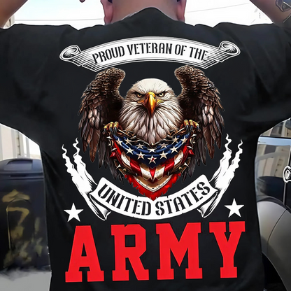Proud U.S. Army Veteran Tee – Bold Eagle Emblem of Honor & Service
