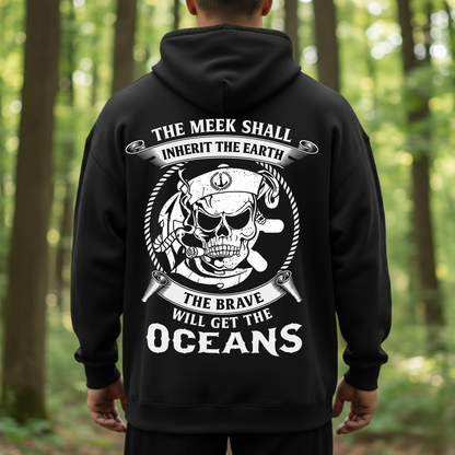 Navy Veteran Skull Shirt, Sweatshirt, Hoodie – The Brave Will Get The Oceans Tee, Sailor Military Pride Shirt, Veteran Gift