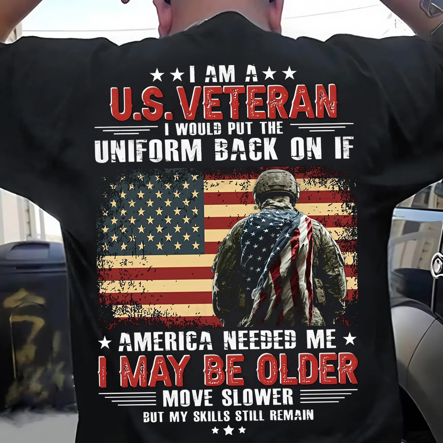 I Am a U.S. Veteran T-Shirt – Patriotic American Flag Military Pride Shirt for Veterans