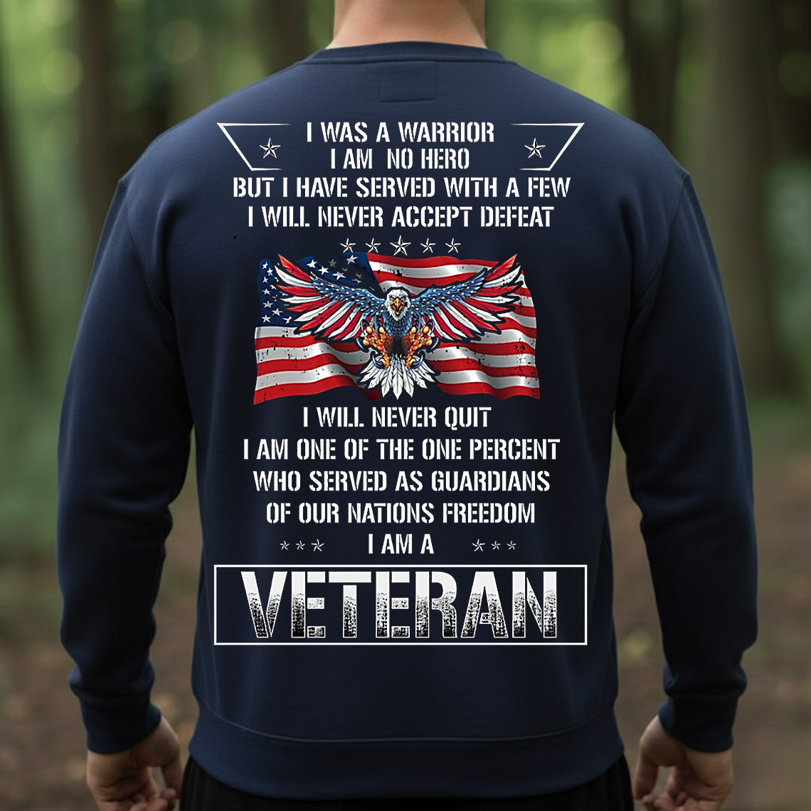 I Am a Veteran T-Shirt, Sweatshirt, Hoodie - Proud American Military Eagle Flag Tee for Veterans and Patriots