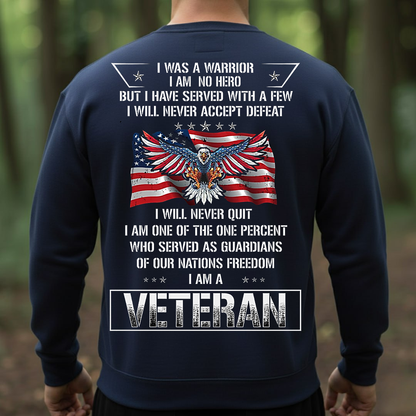 I Am a Veteran T-Shirt, Sweatshirt, Hoodie - Proud American Military Eagle Flag Tee for Veterans and Patriots