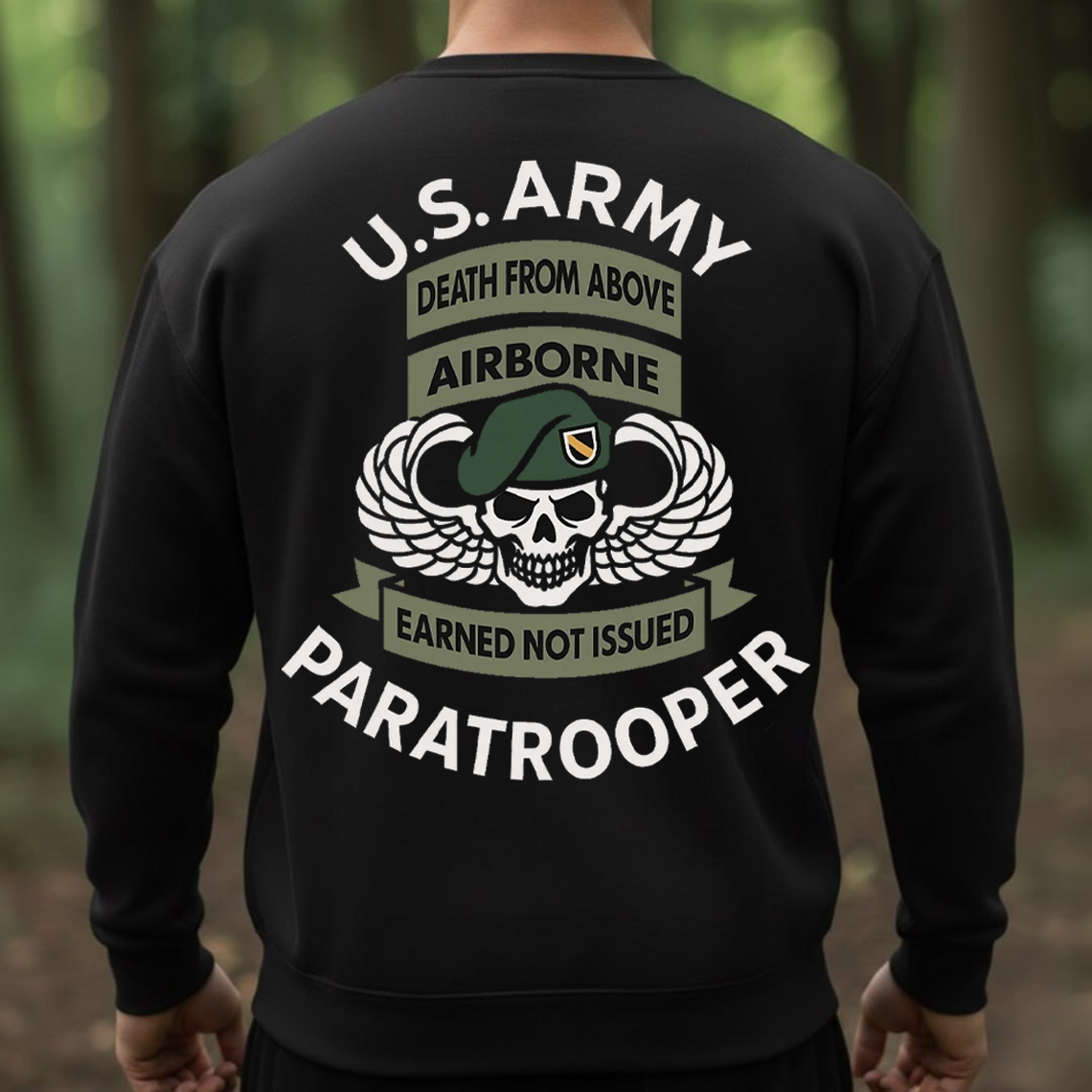 U.S. Army Paratrooper T-Shirt, Sweatshirt, Hoodie – Airborne Death From Above Military Veteran Tee