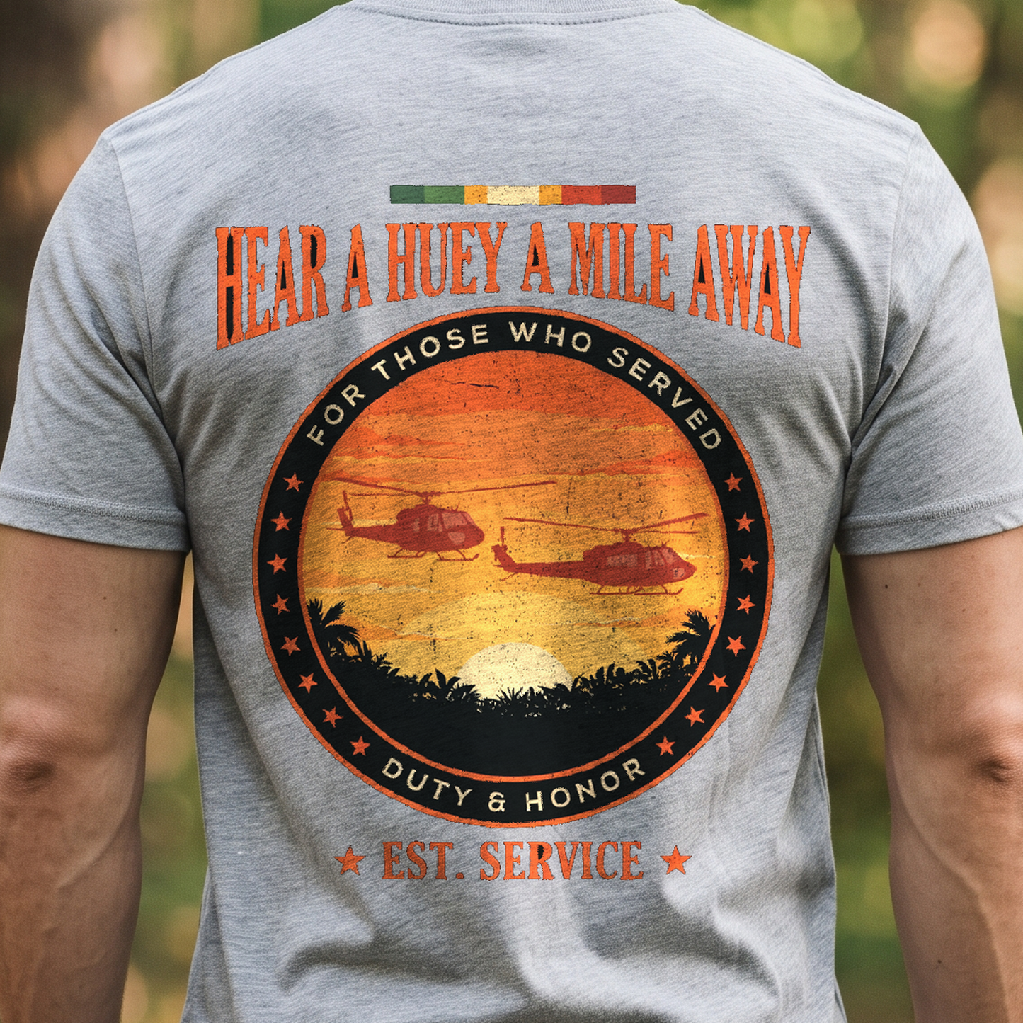 "Hear A Huey A Mile Away" T-Shirt – Vietnam Veteran Memorial Patriotic Gift