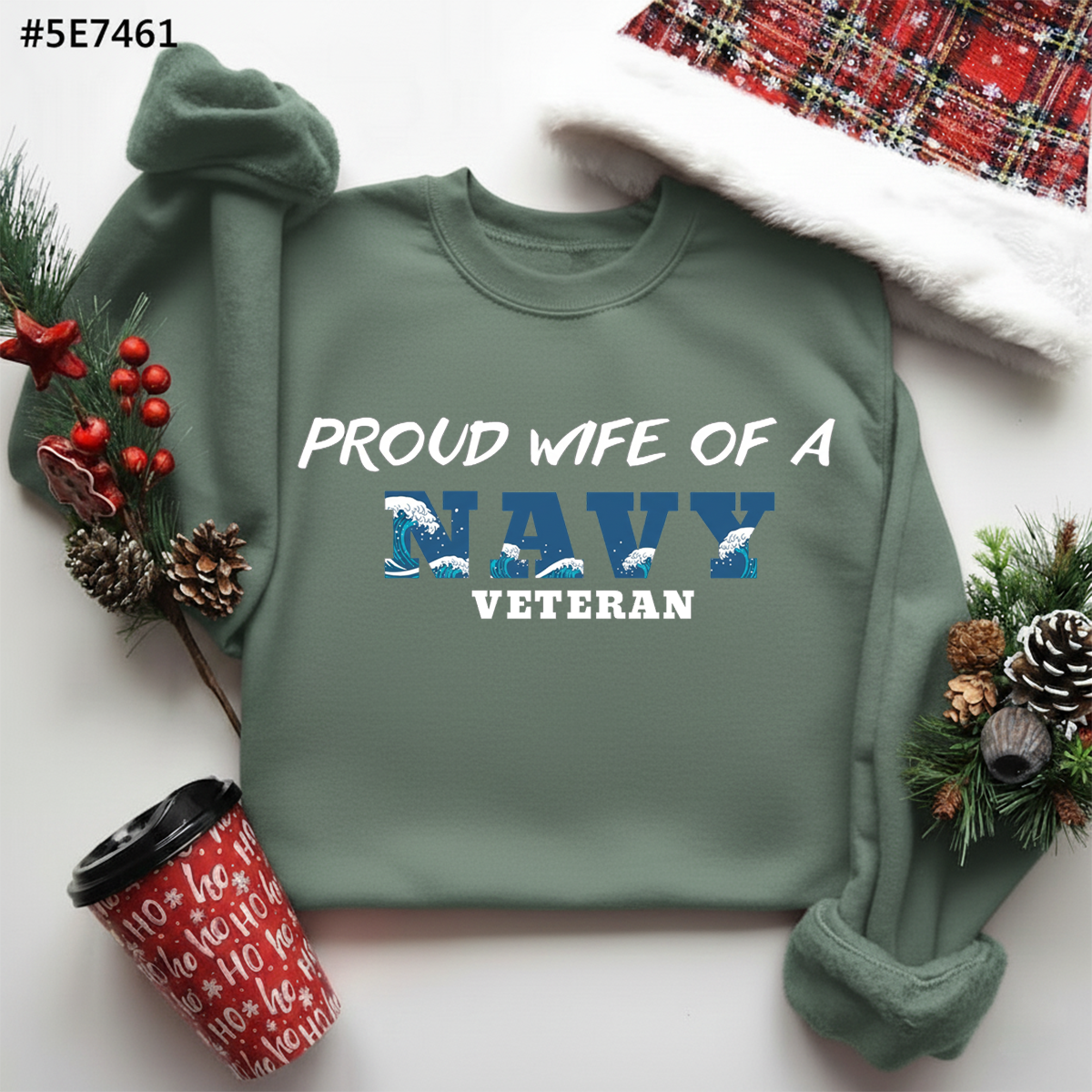 Proud Wife of a Navy Veteran Shirt – Military Wife Sweatshirt – Patriotic Gift for Women