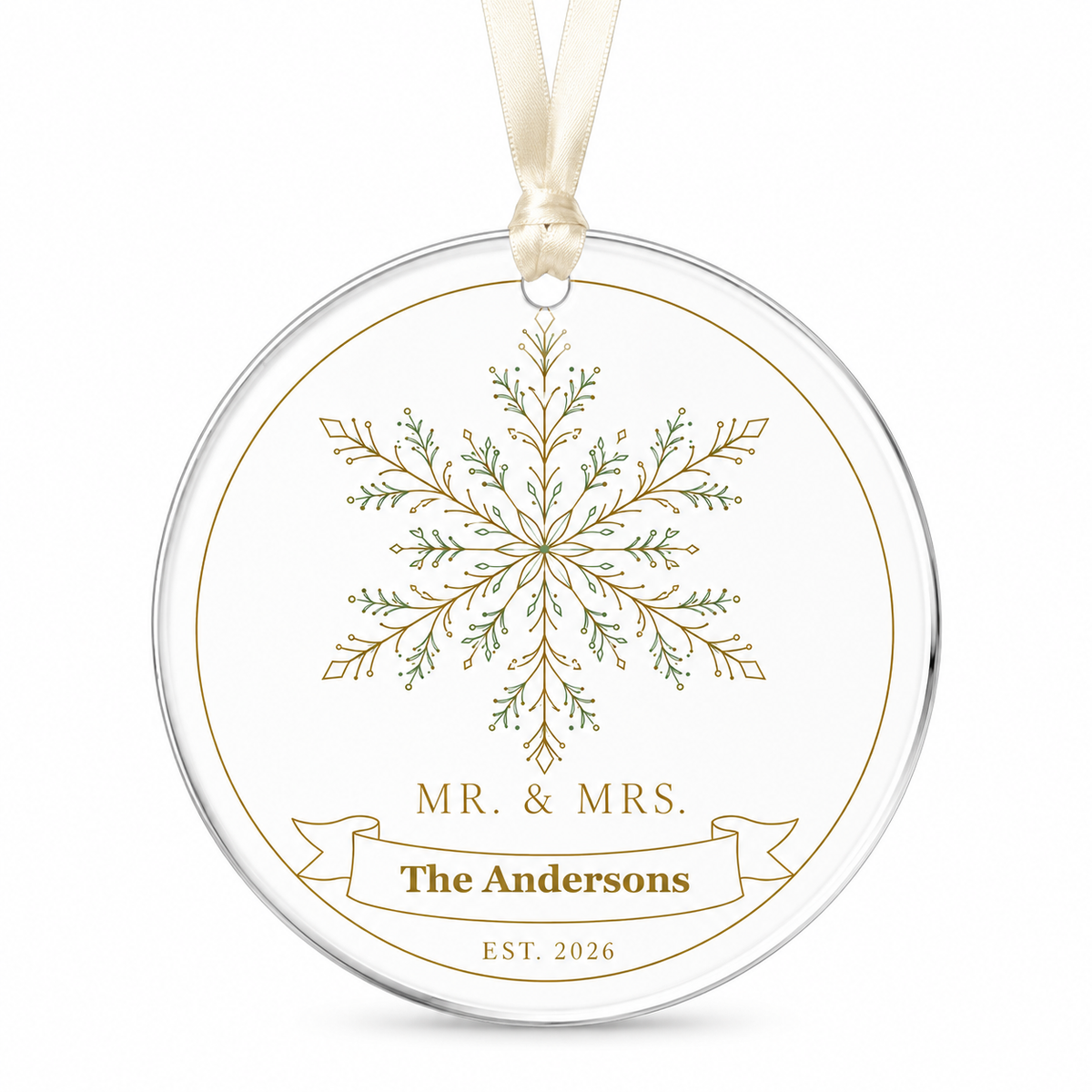 snowflake glass ornament mockup