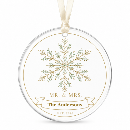 snowflake glass ornament mockup