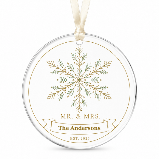 snowflake glass ornament mockup