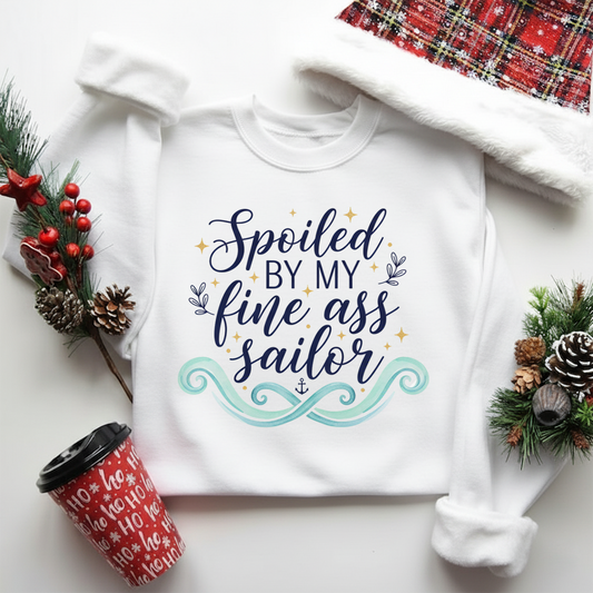 Spoiled by My Handsome Sailor Sweatshirt – Cute Navy Wife Gift,Proud Sailor Girlfriend Hoodie