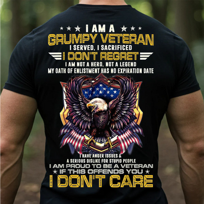 Grumpy Veteran- Honoring Service, Embracing Sacrifice, No Regrets