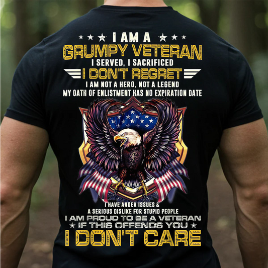 Grumpy Veteran- Honoring Service, Embracing Sacrifice, No Regrets