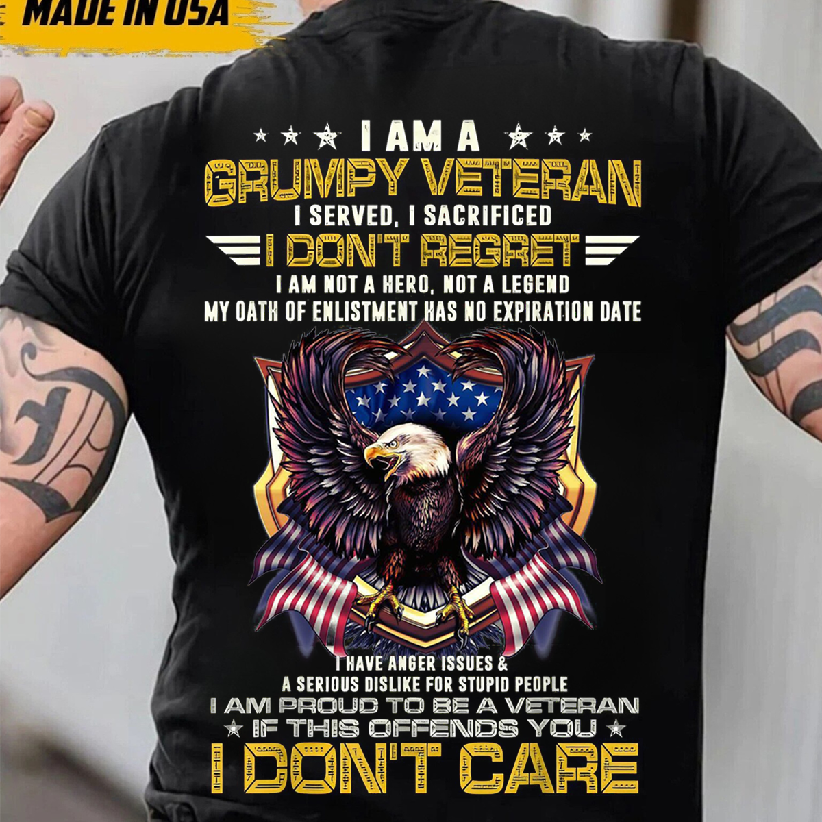 Grumpy Veteran- Honoring Service, Embracing Sacrifice, No Regrets