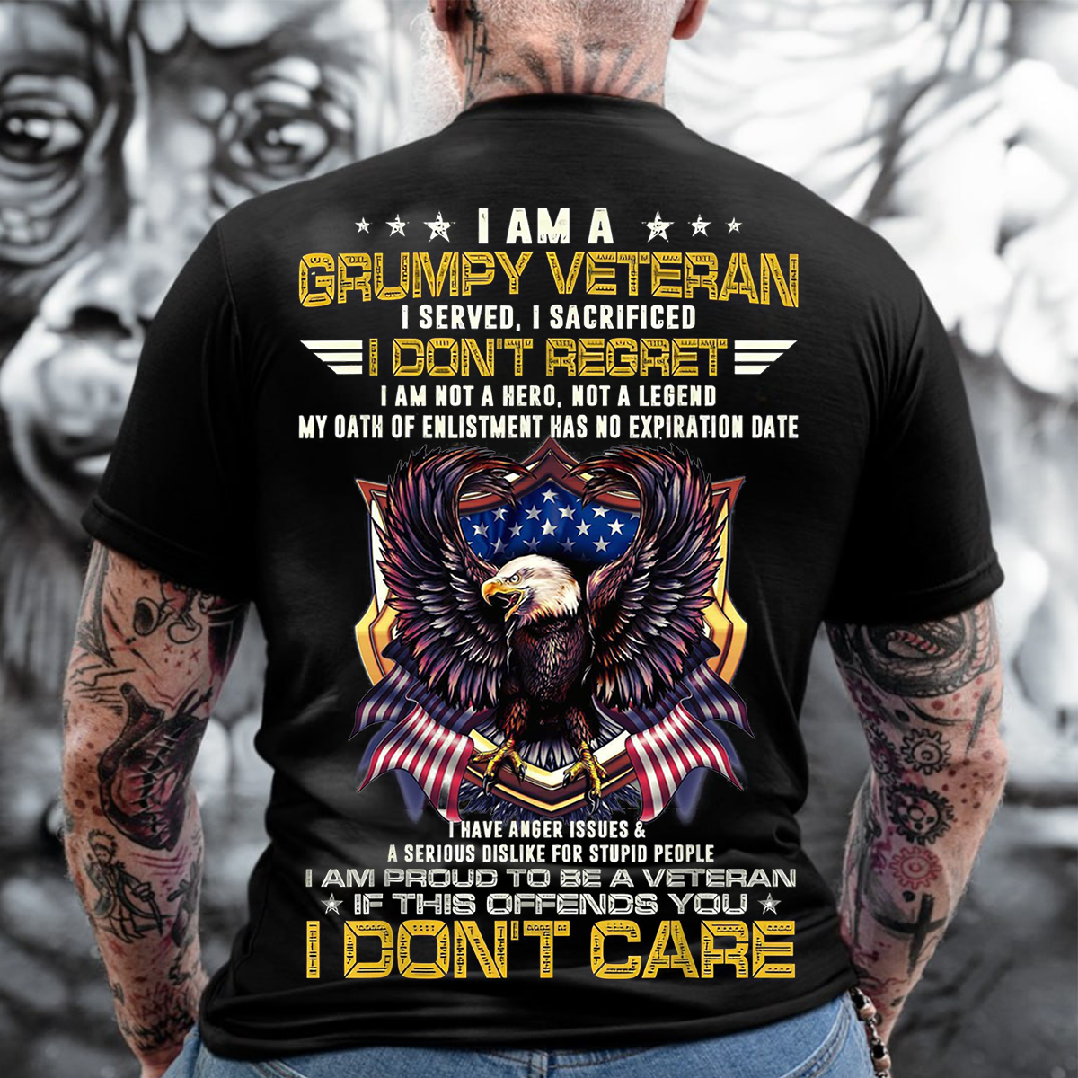 Grumpy Veteran- Honoring Service, Embracing Sacrifice, No Regrets